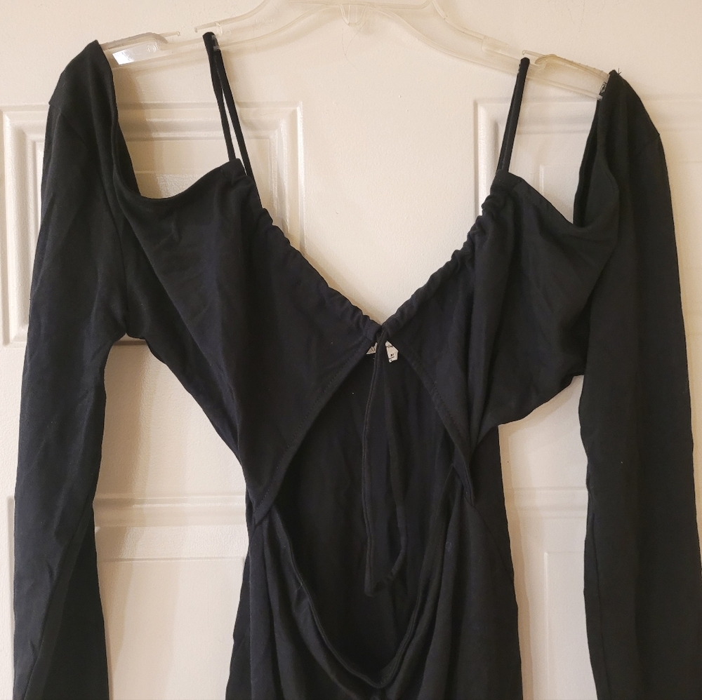 Black Cutout Off The Shoulder Mini Dress